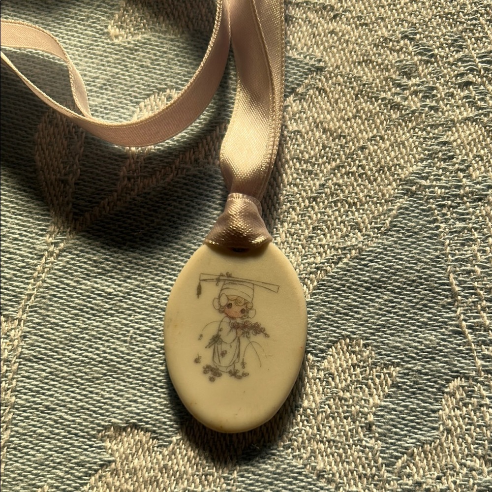 Precious Moments Congratulations Graduate Ceramic Pendant with Ribbon 1989